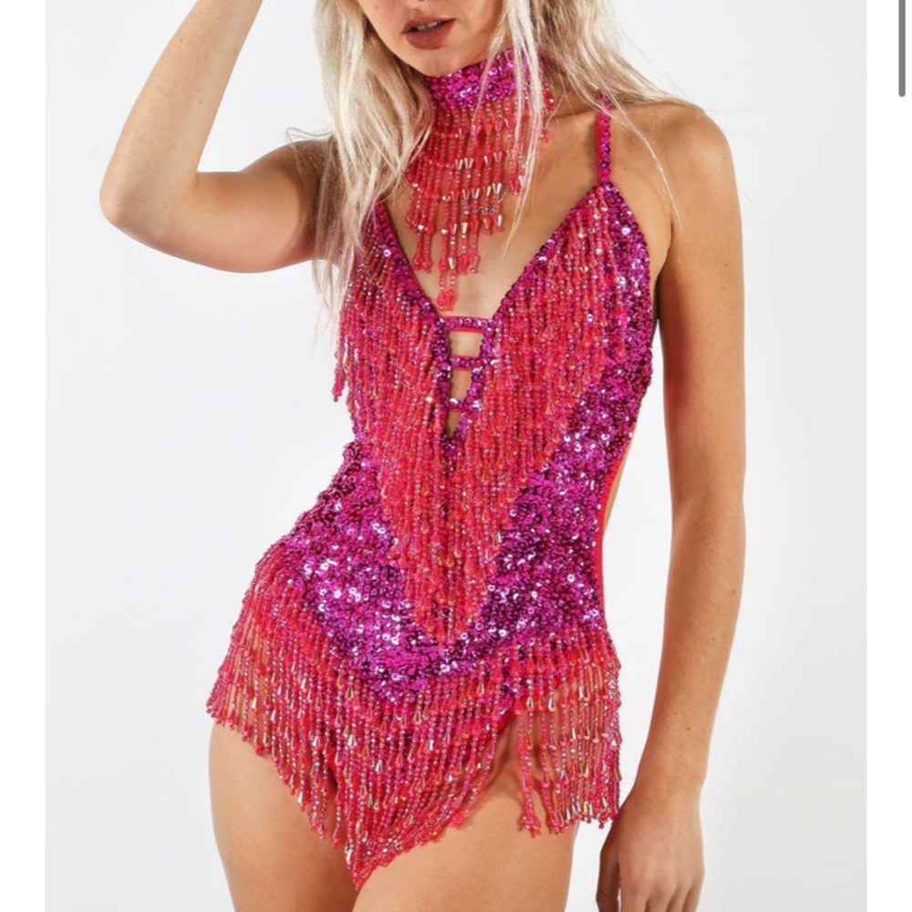 East tiger Fuchsia bodysuit *price firm*